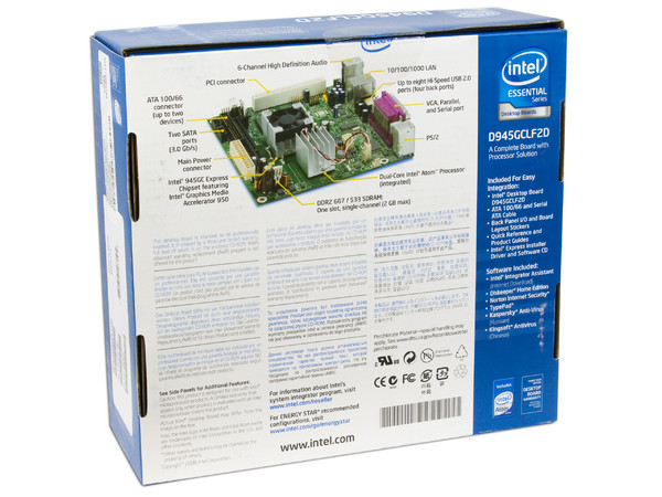 T. Madre Intel Mini-ITX D945GCLF2D,
Procesador Integrado Intel Atom 330,
Integrado: Audio, Red, Video GMA 950,
Memoria: DDR2 667/533, 1 Banco, 2GBMax,
Ptos: 1xPCI, Compatible con Gabinetes mATX.
