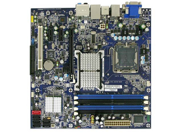 T. Madre Intel DG33TL, ChipSet Intel G33 Express,
Soporta: Cel.400, DualCore/2Duo/Quad, 1066/1333MHz,
Memoria: DDR2 667/800/Mhz, 4 Bancos, 8GB Max,
Integrado: Video Intel (DVI), Audio 7.1Dolby, Red 10/100/1000,
Diseño: MicroATX, Ptos: 1xPCEx16, 2xPCE