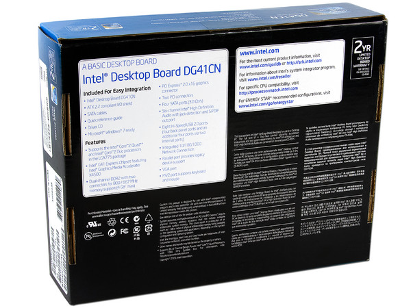 T. Madre Intel DG41CN, ChipSet Intel Q41 Exp.,
Soporta: Core 2 Quad, 2Duo,1066/1333MHz,
Integrado: Audio 5.1, Video Intel X4500, Red,
Memoria: DDR2 800/667MHz, 4GB Max,
Diseño: mATX, Ptos: 1xPCIEx16, 1xPCIx1