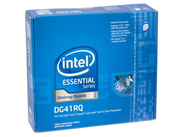 T. Madre Intel DG41RQ, ChipSet Intel G41,
Soporta: Cel.400, DualCore/2Duo/Quad, 1333MHz,
Integrado: Video Intel GMA X4500, Audio HD, Red,
Memoria: DDR2 800/667, 2 Bancos, 8GBMax,
Diseño mATX, Ptos: 1xPCIEX16, 2xPCI