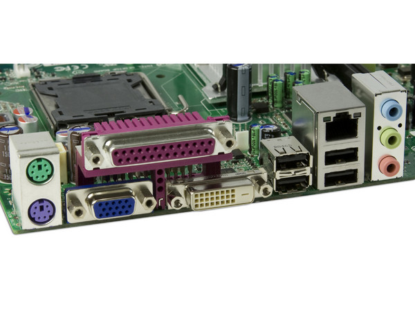 T. Madre Intel DG41TY, ChipSet G41 Express,
Soporta: Cel.400, DualCore/2Duo/Quad, 1333MHz,
Integrado: Video X4500, Audio HD, Red,
Memoria: DDR2 800/667, 2 Bancos, 8GBMax,
Diseño mATX, Ptos: 1xPCIEX16, 1xPCI-EX1, 2xPCI
