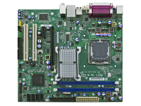 T. Madre Intel DG41TY, ChipSet G41 Express,
Soporta: Cel.400, DualCore/2Duo/Quad, 1333MHz,
Integrado: Video X4500, Audio HD, Red,
Memoria: DDR2 800/667, 2 Bancos, 8GBMax,
Diseño mATX, Ptos: 1xPCIEX16, 1xPCI-EX1, 2xPCI