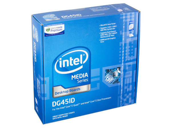 T. Madre Intel DG45ID, ChipSet G45 Express,
Soporta: Cel.400, DualCore/2Duo/Quad, 1333MHz,
Integrado: Video X4500HD HDMI, Audio HD, Red,
Memoria: DDR2 800/667, 4 Bancos, 8GBMax,
Diseño mATX, Ptos: 1xPCIEX16, 2xPCI-EX1, 1xPCI