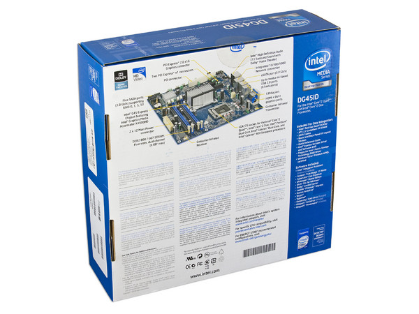 T. Madre Intel DG45ID, ChipSet G45 Express,
Soporta: Cel.400, DualCore/2Duo/Quad, 1333MHz,
Integrado: Video X4500HD HDMI, Audio HD, Red,
Memoria: DDR2 800/667, 4 Bancos, 8GBMax,
Diseño mATX, Ptos: 1xPCIEX16, 2xPCI-EX1, 1xPCI