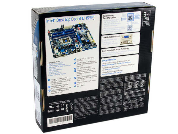 T. Madre Intel DH55PJ, ChipSet Intel H55 Exp.,
Soporta: Core i7, Core i5 y Core i3 de Socket 1156,
Integrado: Audio 5.1, Red 10/100/1000,
Memoria: DDR3 1333/1066MHz, 8GB Max,
mATX, Ptos: 1xPCEx16, 2xPCEx1, 1xPCI