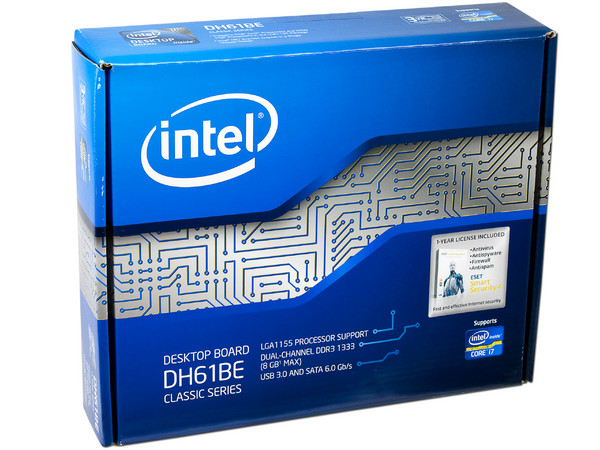 T. Madre Intel DH61BE-B3, ChipSet Intel H61 Exp.,
Soporta: Core i7, Core i5 y Core i3 de Socket 1155,
Integrado: Audio HD, Red Gigabit,
USB 3.0 y Serial ATA 3.0,
Memoria: DDR3 1333, 1066 16GB Max,
mATX, Ptos: 1xPCEx