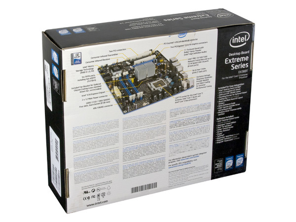 T. Madre Intel DX38BT, ChipSet Intel X38 Express,
Soporta: Core 2 Extreme, Quad, 2Duo,1066/1333MHz,
Integrado: Audio 7.1, Red 10/100/1000 LAN,
Memoria: DDR3 1333/1066/800, 4 Bancos, 8GB Max,
Diseño: ATX, Ptos: 3xPCEx16, 2x PCIE