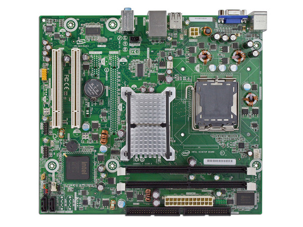 T. Madre Intel DG31GL, ChipSet Intel G31 Express,
Soporta: Cel.400, DualCore/2Duo/Quad, 1066/1333MHz,
Memoria: DDR2 667/800/Mhz, 2 Bancos, 4GB Max,
Integrado: Audio, Red 10/100, Video Intel 3100,
Diseño:microATX, Ptos: 2xPCI