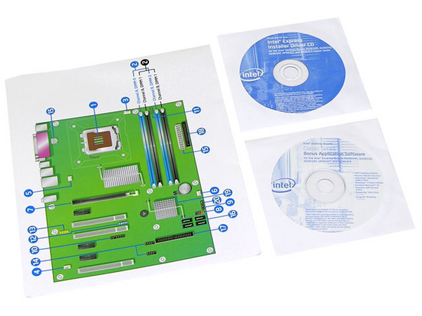 T. Madre Intel DG965RYCK, ChipSet Intel G965 Express,
Soporta: Pentium 4, D, Core2Duo, 533/800/1066MHz,
Integrado: Audio 5.1, Video Intel GMA X3000, Red,
Memoria: DDR2 800/667/533, 4 Bancos, 8GB Max,
Diseño: ATX, Ptos: 1xPCE. x16, 3x PCI Exp, 3x PCI