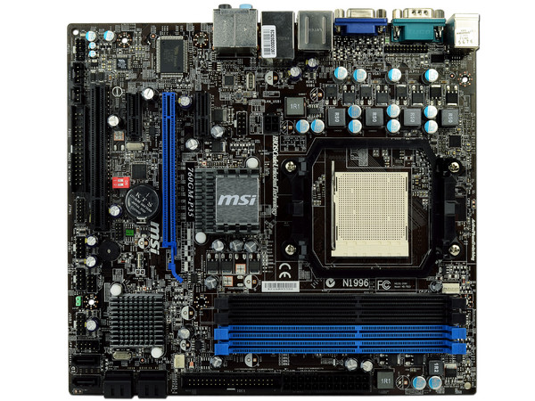 T. Madre MSI 760GM-P35, ChipSet AMD 760G,
Soporta: Phenom X4 de Socket AM3,
Integrado: Video Radeon  HD 3000, AudioHD, Red,
Memoria: DDR3 1600*(OC)/1333/1066MHz, Max 16GB
Diseño mATX, Ptos: 1xPCIEX16, 2xPCIEx1, 1xPCI