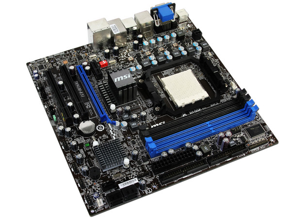 T. Madre MSI 785GM-E51, ChipSet AMD 785G,
Soporta: Phenom II X3 y X4 de Socket AM3,
Integrado: Video ATI HD 4200, Audio HD, Red Realtek,
Memoria: DDR3 1333/1066MHz,
Diseño mATX, Ptos: 1xPCIEX16, 1xPCIEX1, 2xPCI