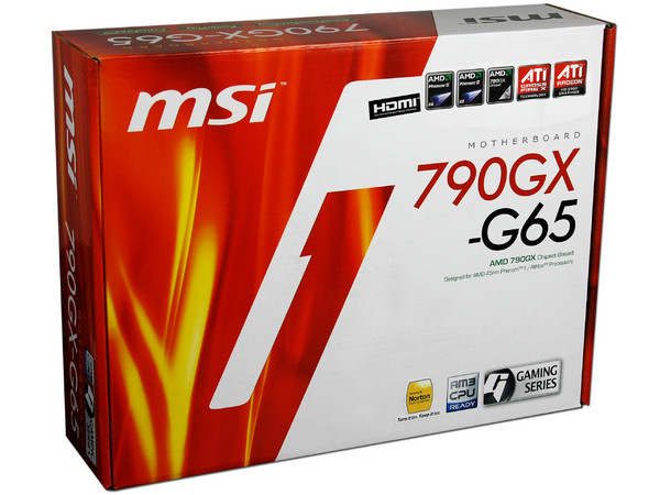 T. Madre MSI 790GX-G65, ChipSet AMD 790GX,
Soporta: Phenom II X3 y X4 de Socket AM3,
Integrado: Video ATI HD3300, Audio HD, Red,
Memoria: DDR3 1333/1066 MHz,
Diseño ATX, Ptos: 2xPCIEX16, 2xPCI-EX1, 2xPCI 