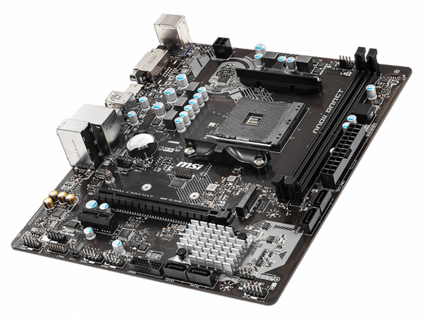 T. Madre MSI A320M-A PRO MAX, Chipset AMD A320, Soporta: AMD Ryzen 1a, 2a y 3a generación, Socket AM4, Memoria DDR4 3200/2667/1866MHz, 32GB Máx, Integrado: Audio HD, Red, USB 3.2, SATA 3.0, M.2, Micro-ATX, Puertos: 1x PCIe3.0x16, 1x PCIe2.0x1.