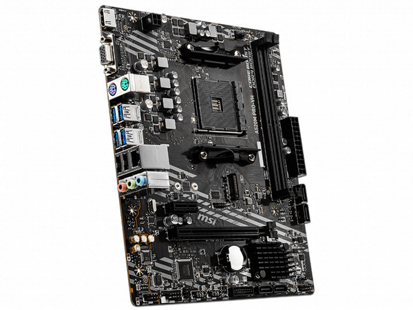 T. Madre MSI A520M PRO-VH, Chipset AMD A520M,
Soporta: AMD Ryzen 3ra, 4ta y 5ta Generación, Socket AM4,
Memoria: DDR4 4600/ 3000 / 2133 MHz, 64GB Max,
Integrado: Audio HD, Red, USB 3.2 y SATA 3.0, M.2,
Micro-ATX, Ptos: 1xPCIEx16, 2xPCIEx1.