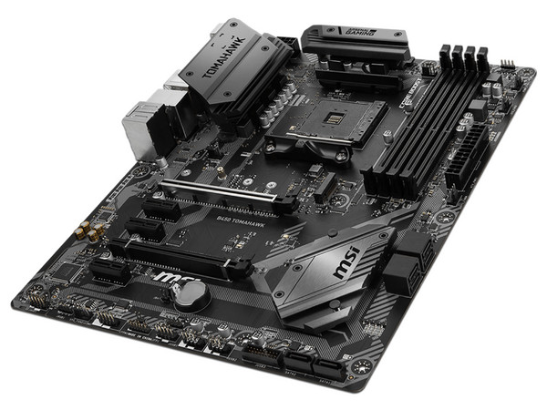 T. Madre MSI B450 TOMAHAWK, Chipset AMD B450,
Soporta: Procesador AMD Ryzen de 2ª Gen/7ª Gen A-series,
Memoria: DDR4 3200(O.C.)/2800/2667 MHz, 64GB Max,
Integrado: Audio HD, Red,
USB 3.0, SATA 3.0,
ATX, Ptos: 1xPCIEx16 1xPCIEx1.