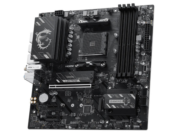 T. Madre MSI B550M GAMING PLUS WIFI6E,
Chipset AMD B550, 
Segmento: Alto,
Soporta: AMD Ryzen 5000, 4000 y 3000, Socket AM4, 
Memoria: DDR4 4400+MT/s, 128GB Max,
Integrado: Wi-Fi, USB, M.2, 
Micro-ATX, Ptos: 1xPCIE4.0x16.