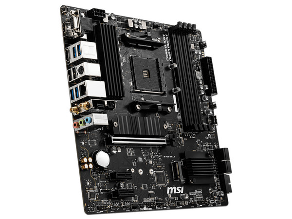 T. Madre MSI B550M PRO-VDH WIFI,
ChipSet AMD B550M,
Segmento: Medio,
Soporta: AMD Ryzen 3ra 4ta 5ta Generación,
RAM: DDR4 4400/3000/2133 MHz, 128GB Max,
Audio HD, Red Wi-Fi 5, Bluetooth, USB 3.2,
SATA 3.0, M.2,
Micro ATX, Ptos: 1xPCIEx16, 2xPCIEx1.