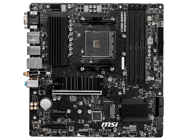 T. Madre MSI B550M PRO VDH WIFI,
Chipset AMD B550,
Segmento: Medio,
Soporta: AMD Ryzen 2nda y 3era Generación, Socket AM4,
RAM: DDR4 2133/ 3000/ 3200Mhz, 128GB Max,
Audio HD, Red, Wi-Fi 5
USB 3.1, SATA 3.0,
M-ATX, Ptos: 1xPCIE 4.0x16, 2xPCIE 2.0x1.