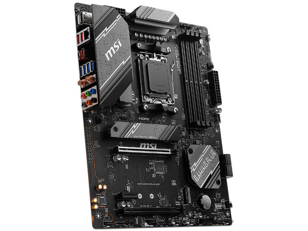 T. Madre MSI B650 GAMING PLUS WIFI,
Chipset B650,
Segmento: Alto/Gamer,
Soporta: AMD Ryzen 7000 Series, Socket AM5,
RAM: DDR5 7200/6200/4800MHz, 192GB Max,
Integrado: Audio HD, Wi-Fi 6, SATA 3.0, M.2,
ATX, Ptos: 1xPCIE4.0x16, 1xPCIEx1.
