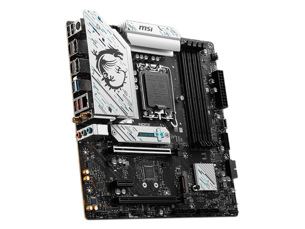 T. Madre MSI B760M GAMING PLUS WIFI,
Chipset Intel B760, Segmento: Alto/Gamer,
Soporta: Intel 14va, 13va y 12va Gen, Socket 1700,
Memoria: DDR5 6800/5800/4800MHz, 256GB Máx,
AudioHD, Wi-Fi 6E, USB 3.2, SATA 3.0, M.2,
Micro-ATX, Ptos: 2xPCIE4.0x16.