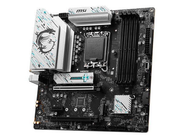 T. Madre MSI B760M GAMING PLUS WIFI,
Chipset Intel B760, Segmento: Alto/Gamer,
Soporta: Intel 14va, 13va y 12va Gen, Socket 1700,
Memoria: DDR5 6800/5800/4800MHz, 256GB Máx,
AudioHD, Wi-Fi 6E, USB 3.2, SATA 3.0, M.2,
Micro-ATX, Ptos: 2xPCIE4.0x16.