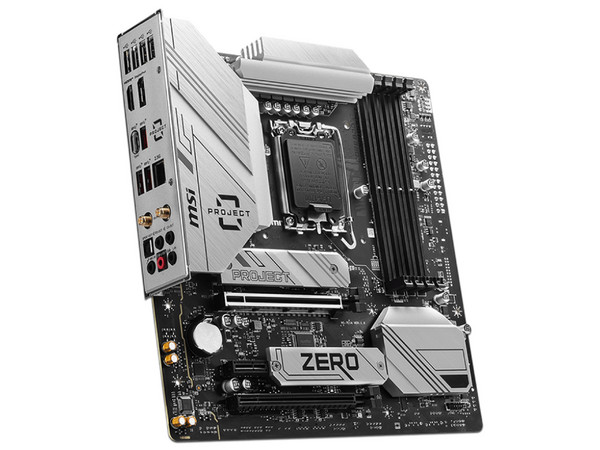 T.Madre MSI B760M PROJECT ZERO:
Chipset Intel B760,
Segmento: Alto,
Soporta: Procesadores Intel 14va y 13va Generación,
Socket 1700, Memoria DDR5 7800/6200/4800 MHz, 128GB Max,
Audio HD, Red, Wi-Fi 6E, SATA 3.0,
Micro-ATX, Ptos: 2xPCIEx16, 1xPCIEx1.