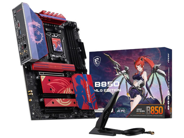 T. Madre MSI B850 MLG EDITION: 
Chipset AMD B850, 
Segmento: Alto/Gamer, 
Soporta: Procesadores AMD Ryzen 9000 Series, 
Socket AM5, 
RAM: DDR5 5600MHz, 256GB Máx, 
AudioHD, Red, Wi-Fi 7, USB y SATA 3.0, M.2, 
ATX, Ptos: 1xPCIE5.0x16
