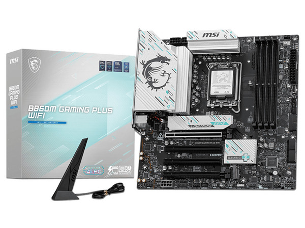 T. Madre MSI B860M GAMING PLUS WIFI,
Chipset B860,
Segmento: Alto/Gamer,
Soporta: Intel Core Ultra (Series 2), Socket 1851,
Memoria: DDR5 hasta 8800 MHz, 4 slots
Integrado: Wi-Fi, Audio, Red,
Puertos: HDMI, DisplayPort, 3x M.2.
Micro-ATX.