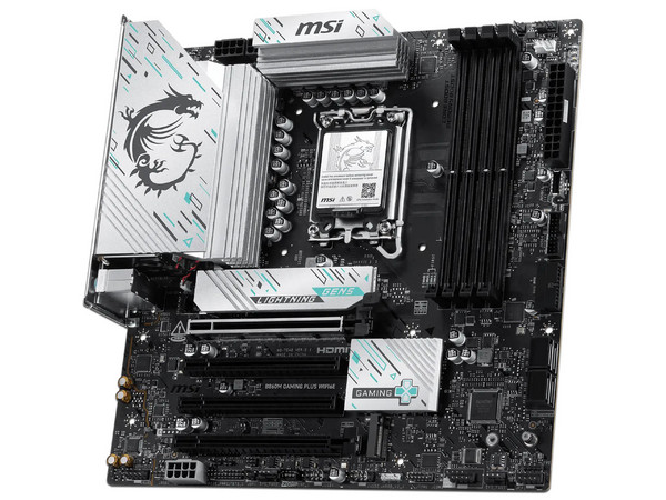 T. Madre MSI B860M GAMING PLUS WIFI6E,
Chipset B860,
Segmento: Alto/Gamer,
Soporta: Intel Core Ultra (Series 2), Socket 1851,
Memoria: 8800+MT/s DDR5, 256GB,
Integrado: Wi-Fi 6E, Audio, Red,
Micro-ATX, Puertos: 1xPCIE5.0x16