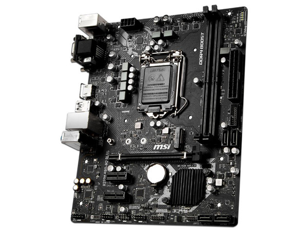 T. Madre MSI H310M PRO-M2 PLUS, Chipset Intel H310, Soporta: 
Core i7 / i5 / i3 / Pentium / Celeron de 8va. y 9va.Gen.,
Socket 1151, Memoria: DDR4 2666 MHz, 32GB Max, 
Integrado: Audio HD, Red, USB 3.0, SATA 3.0, 
Micro-ATX, Ptos: 1xPCIEx16, 2xPCIEx1