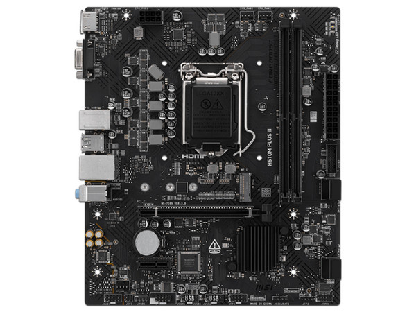 T. Madre MSI H510M PLUS II,
Chipset Intel Z490,
Segmento: Básico,
Soporta Procesadores Intel de 10ma y 11va Generación, Socket LGA1200,
Memoria: 2933 DDR4 hasta 64GB,
Audio HD, Red, USB 3.0, SATA III, M.2,
Micro-ATX, Ptos: PCIe 3.0 x16.