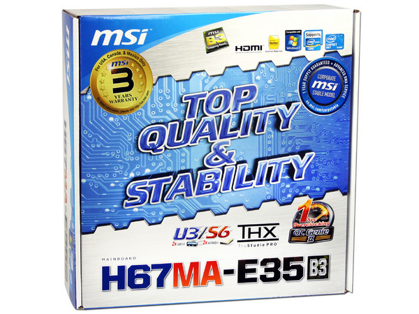 T. Madre MSI H67MA-E35 (B3), ChipSet Intel H67,
Soporta: Core i7/i5/i3 de Socket 1155,
Memoria: DDR3 1333/1066MHz, 16GB Max,
Integrado: Audio HD, Red,
USB 3.0 y SATA 3.0,
Micro-ATX, Ptos: 1xPCIEx16, 2xPCIEx1