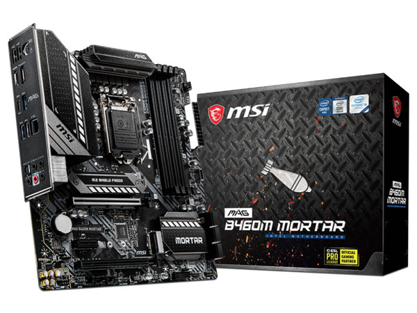 T. Madre MSI B460M MORTAR MAG, Chipset Intel B460,
Soporta: Core i9 / i7 / i5 / i3 / Pentium Gold / Celeron de 10ma. Gen., Socket 1200,
Memoria: DDR4 2933 / 2666 / 2133 MHz, 128GB Max,
Integrado: Audio HD, Red,
USB 3.0, SATA 3.0,
Micro-ATX