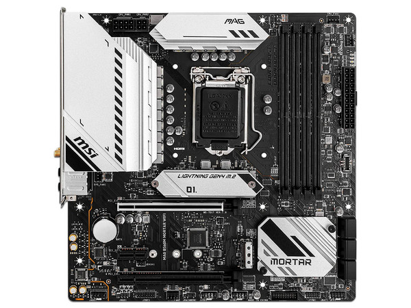 T. Madre MSI B560M MORTAR Wi-Fi, Chipset Intel B560,
Soporta: Procesadores Intel 11va Generación,
Memoria: DDR4 5066/4400/2133 MHz, 128GB Max,
Integrado: Audio HD, Red,
USB 3.1, SATA 3.0, M.2
ATX, Ptos: 2xPCIEx16, 1xPCIE3.0x1.