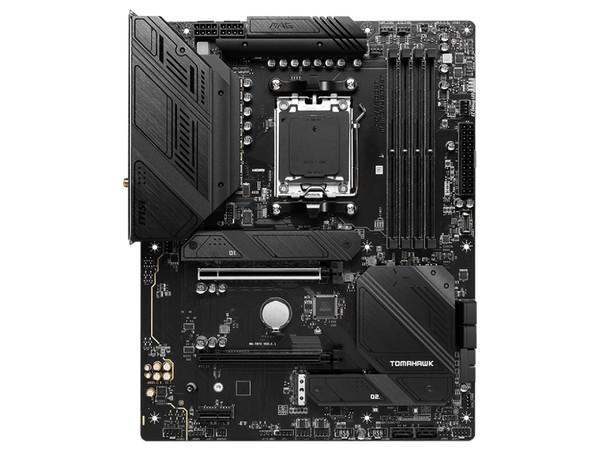 T. Madre MSI MAG B650 TOMAHAWK WIFI,
Chipset B650,
Segmento: Alto/Gamer,
Soporta: AMD Ryzen 7000 Series, Socket AM5,
RAM: DDR5 6600/5400/5200/5000/4800 MHz, 128GB Max,
Integrado: Audio HD, Wi-Fi 6, SATA 3.0, M.2,
ATX, Ptos: 2xPCIE4.0x16, 1xPCIE3.0x
