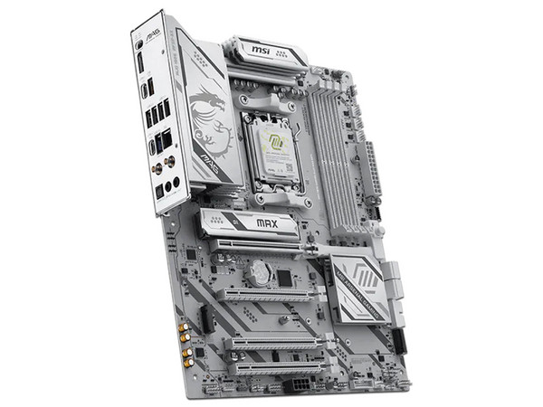 T. Madre MAG B850 GAMING PLUS MAX WIFI, 
Chipset AMD B850, 
Segmento: Alto/Gamer, 
Soporta: Ryzen 9000/ 8000/ 7000 Series, Socket AM5, 
Memoria: DDR5 8200/5600MHz, 256GB Max, 
Audio HD, Red, USB 3.2, SATA 3.0, M.2, 
ATX, Ptos: 1xPCIE5.0x16.