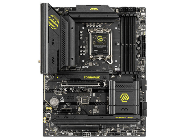 T. Madre MSI MAG B860 TOMAHAWK WIFI:
Chipset Intel B860, 
Segmento: Alto,
Soporta: Intel Core Ultra Series 2,
Socket LGA 1851, Memoria: DDR5 9200 MHz Máx 256GB,
Audio HD Realtek ALC897, Wi-Fi 7, SATA 3.0, M.2.
ATX, Ptos: 1xPCIEx16 Gen 5, 1xPCIEx16.