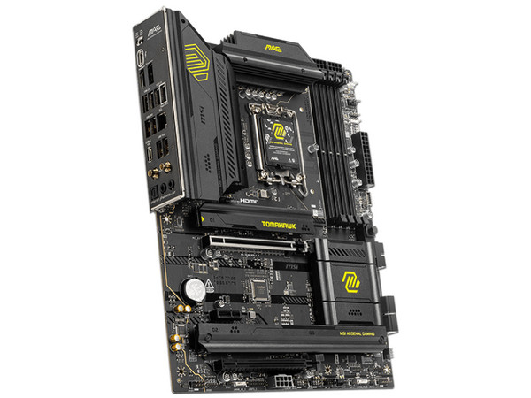 T. Madre MSI MAG B860 TOMAHAWK WIFI:
Chipset Intel B860, 
Segmento: Alto,
Soporta: Intel Core Ultra Series 2,
Socket LGA 1851, Memoria: DDR5 9200 MHz Máx 256GB,
Audio HD Realtek ALC897, Wi-Fi 7, SATA 3.0, M.2.
ATX, Ptos: 1xPCIEx16 Gen 5, 1xPCIEx16.