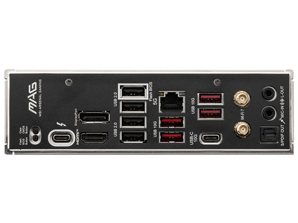 T. Madre MSI MAG B860 TOMAHAWK WIFI:
Chipset Intel B860, 
Segmento: Alto,
Soporta: Intel Core Ultra Series 2,
Socket LGA 1851, Memoria: DDR5 9200 MHz Máx 256GB,
Audio HD Realtek ALC897, Wi-Fi 7, SATA 3.0, M.2.
ATX, Ptos: 1xPCIEx16 Gen 5, 1xPCIEx16.
