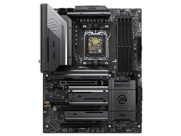 T. Madre MSI MAG X870E TOMAHAWK MAX WIFI:
Chipset AMD X870E,
Segmento: Alto/Gamer,
Soporta: AMD Ryzen 7ma, 8va y 9na Generación, Socket AM5,
RAM: DDR5 8400/ 6800/ 4800MHz,
AudioHD, Wi-Fi 7, USB 3.2, SATA, M.2,
ATX, 1xPCIE5.0x16, 1xPCIE4.0x16.