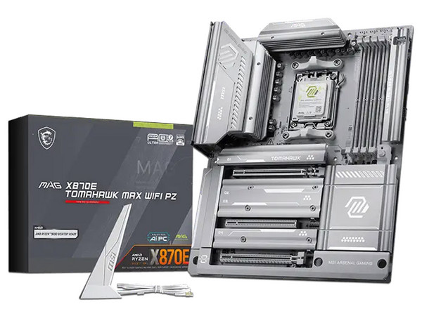 T. Madre MSI MAG X870E TOMAHAWK WIFI PZ: Chipset AMD X870E, 
Rendimiento: Alto, Socket AM5,
Soporta: AMD Ryzen 7000/ 8000/ 9000, 
Memoria: DDR5 8400+MT/s, Max 256GB, 
Integrado: AudioHD, Wi-Fi 7, USB 3.2, SATA, M.2, 
ATX, 1xPCIE5.0x16, 2xPCIE4.0x16.