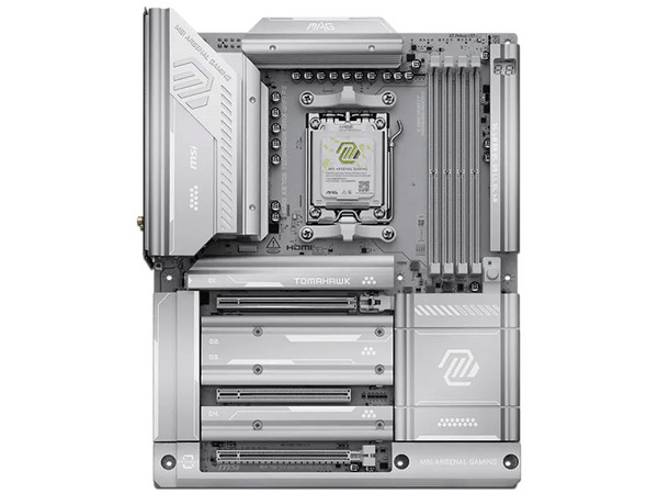 T. Madre MSI MAG X870E TOMAHAWK WIFI PZ: Chipset AMD X870E, 
Rendimiento: Alto, Socket AM5,
Soporta: AMD Ryzen 7000/ 8000/ 9000, 
Memoria: DDR5 8400+MT/s, Max 256GB, 
Integrado: AudioHD, Wi-Fi 7, USB 3.2, SATA, M.2, 
ATX, 1xPCIE5.0x16, 2xPCIE4.0x16.