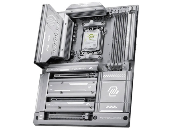 T. Madre MSI MAG X870E TOMAHAWK WIFI PZ: Chipset AMD X870E, 
Rendimiento: Alto, Socket AM5,
Soporta: AMD Ryzen 7000/ 8000/ 9000, 
Memoria: DDR5 8400+MT/s, Max 256GB, 
Integrado: AudioHD, Wi-Fi 7, USB 3.2, SATA, M.2, 
ATX, 1xPCIE5.0x16, 2xPCIE4.0x16.