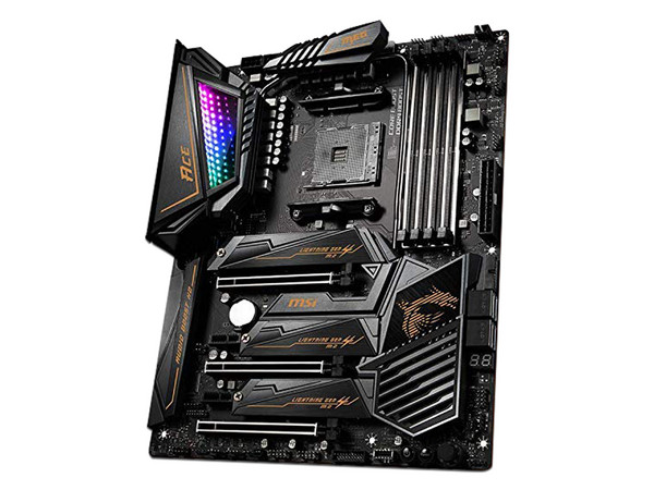 T. Madre MSI MEG X570 ACE, Chipset AMD X570,
Soporta 2da y 3ra generación de AMD Ryzen,
Memoria DDR4 4600MHz/1866 MHz, 
Integrado Audio HD, Red, Bluetooth 5.0, Wi-Fi 802.11ax,
USB 3.1, SATA 3.0, M.2, USB-C,
ATX, Puertos: 3 x PCIe 4.0 x16.