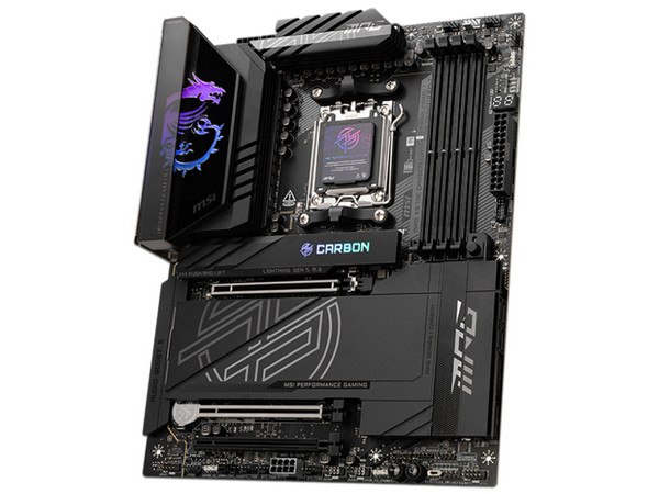 T. Madre MSI MPG X870E CARBON WIFI, 
Chipset AMD X870,
Segmento: Alto/Gamer,
Soporta: Procesadores AMD Serie 9000, 8000 y 7000, Socket AM5,
RAM: DDR5 8400/6400/4800MHz, 256GB Max,
Wi-Fi 7, USB-C 3.2, M.2,
ATX, Ptos: 2xPCIE5.0x16, 1xPCIE4.0x16.