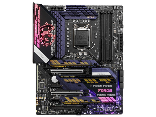 T. Madre MSI MPG Z590 GAMING FORCE, Chipset Z590,
Soporta: Intel 10ma y 11va Generación de Socket 1200,
Memoria DDR4 5333(OC)/3200/2133 MHz, 128GB Máx,
Integrado: Audio HD, Red, USB 3.0. SATA 6Gb/s, M.2,
ATX, Ptos: 3xPCIEx16, 2xPCIEx1.