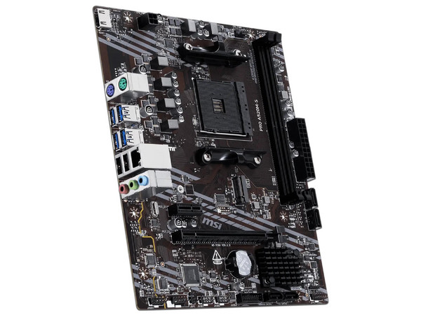 T. Madre MSI PRO A520M-S,
Chipset AMD A520,
Segmento: Básico,
Soporta: AMD Ryzen 3ra, 4ta y 5ta Generación, Socket AM4,
RAM: DDR4 4600/ 3200/ 2133 MHz, 64GB Max,
Integrado: Audio HD, Red, USB 3.0, SATA 3.0, M.2,
M-ATX, Ptos: 1xPCIEx16 3.0.
