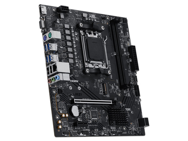 T. Madre MSI PRO A620AM-B EVO,
Chipset AMD A620,
Segmento: Básico,
Soporta: Procesador AMD Ryzen 7ma, 8va y 9na Generación, Socket AM5,
RAM: DDR5 6800/4800 MHz, 128GB Max,
Audio HD, Red, USB, SATA 3.0, M.2,
Micro-ATX, Ptos: PCIe 4.0 x16.
