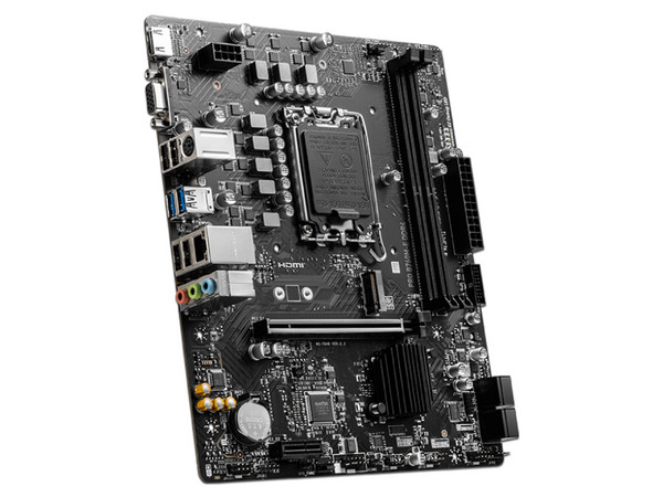 T. Madre MSI PRO B760M-E DDR4, 
Chipset Intel B760, 
Segmento: Alto,
Soporta: Intel 14va, 13va y 12va Gen, Socket 1700, 
Memoria: DDR4 4800/ 3600/ 2133MHz, 64GB Máx, 
Integrado: AudioHD, Red, USB 3.2, SATA 3.0, M.2, 
Micro-ATX, Ptos: 1xPCIE4.0x16