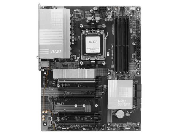 Tarjeta Madre MSI PRO B840-P WIFI, 
Chipset AMD B840, Socket AM5, 
Soporta Procesadores AMD Ryzen 7000 Series,
Memoria DDR5 hasta 8000 MHz, 
Wi-Fi 7, ATX, USB-C, PCIe 4.0/5.0.